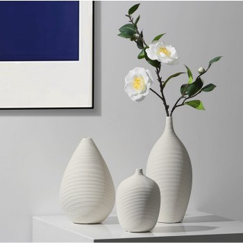 Bình gốm sứ trắng decor trang trí 06